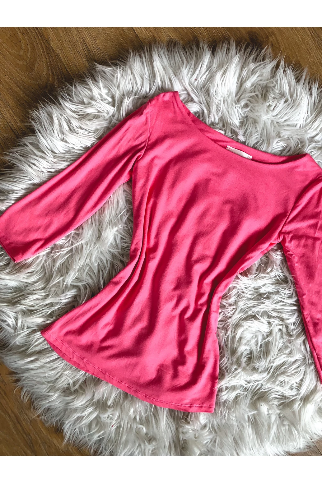 Korall rózsaszín pamutfelső csónaknyakú- nyár típusnak 