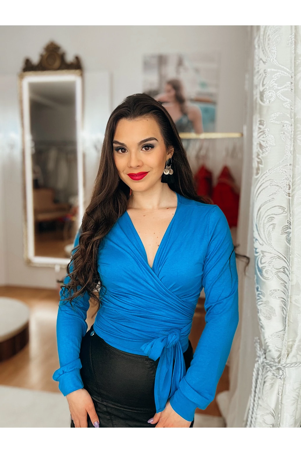 Viola - átlapolós pamut jersey felső 