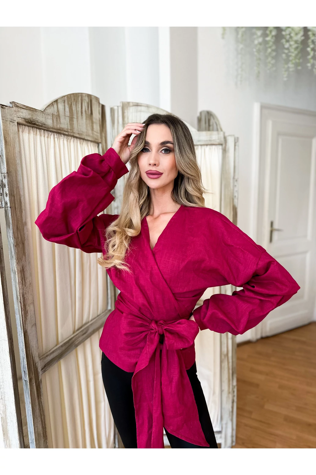 Melodie - lenvászon átlapolós ing