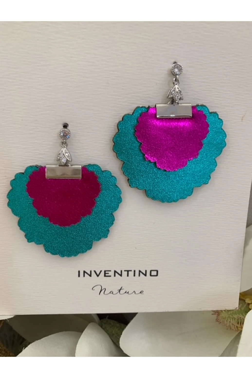 Inventino Nature türkizkék-fukszia  fülbevaló