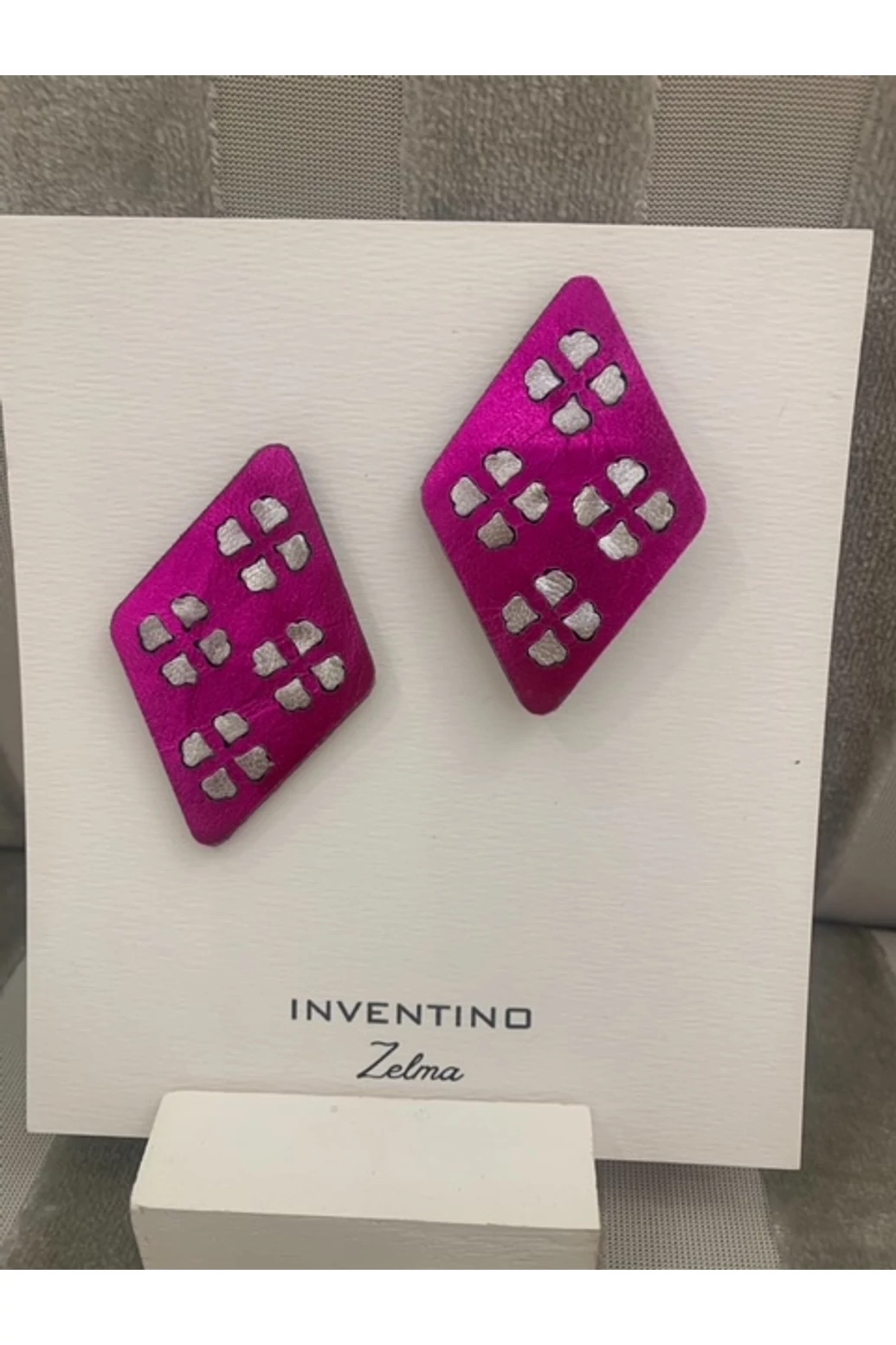 Inventino Zelma közepes fülbevaló fukszia, ezüst - tél típusnak 