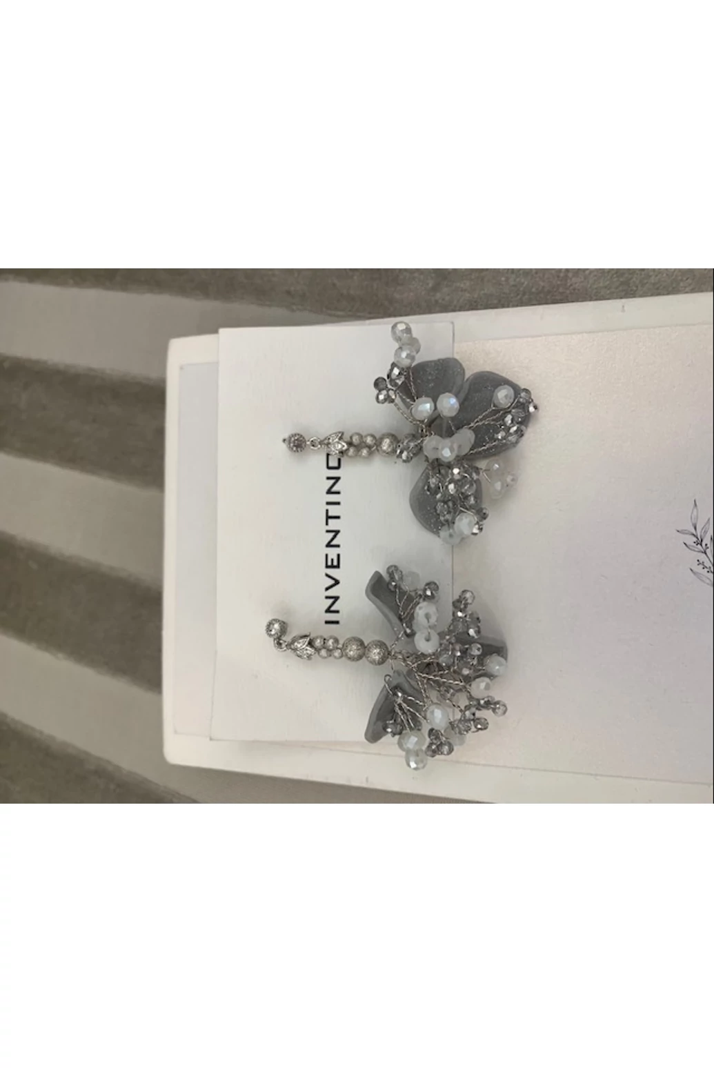 Inventino Hella mini fülbevaló ezüst fehér - tél és nyár típusnak 