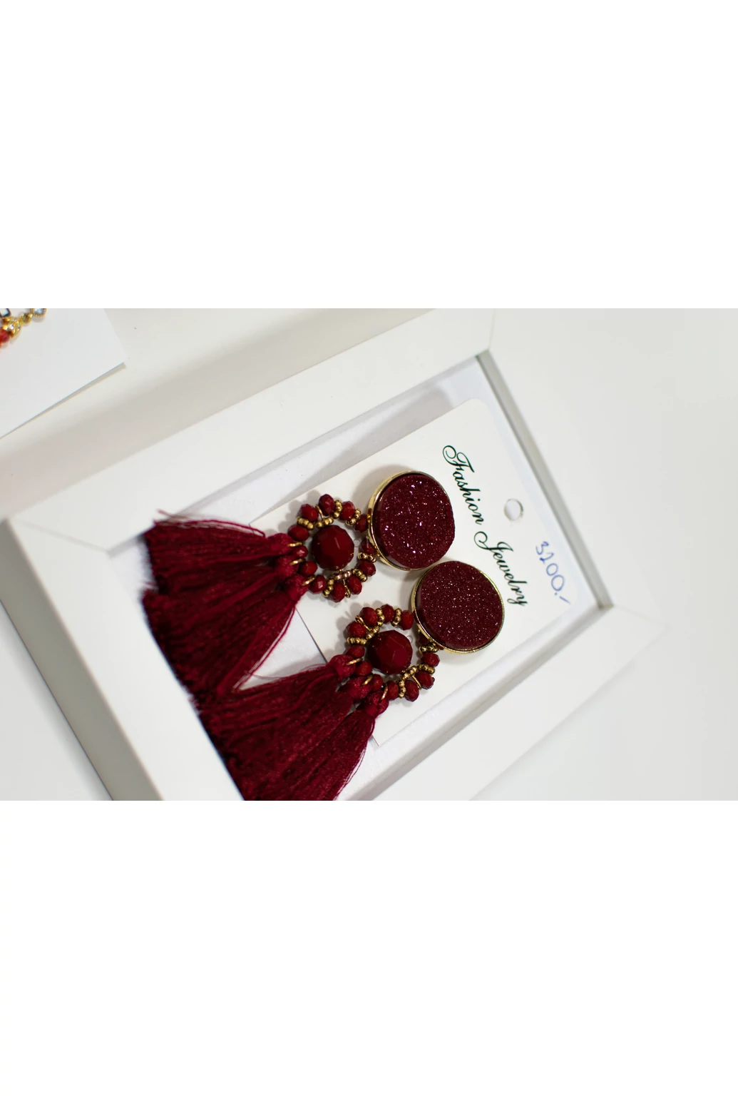 Bordó rojtos fülbevaló -ősz típusnak 