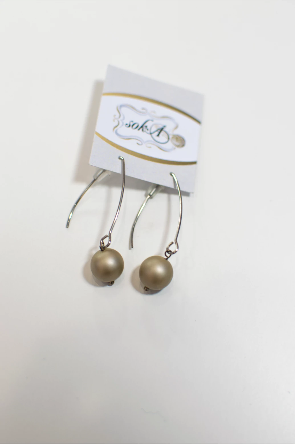 Soká homokszínű gyöngy fülbevaló - ősz típusnak 