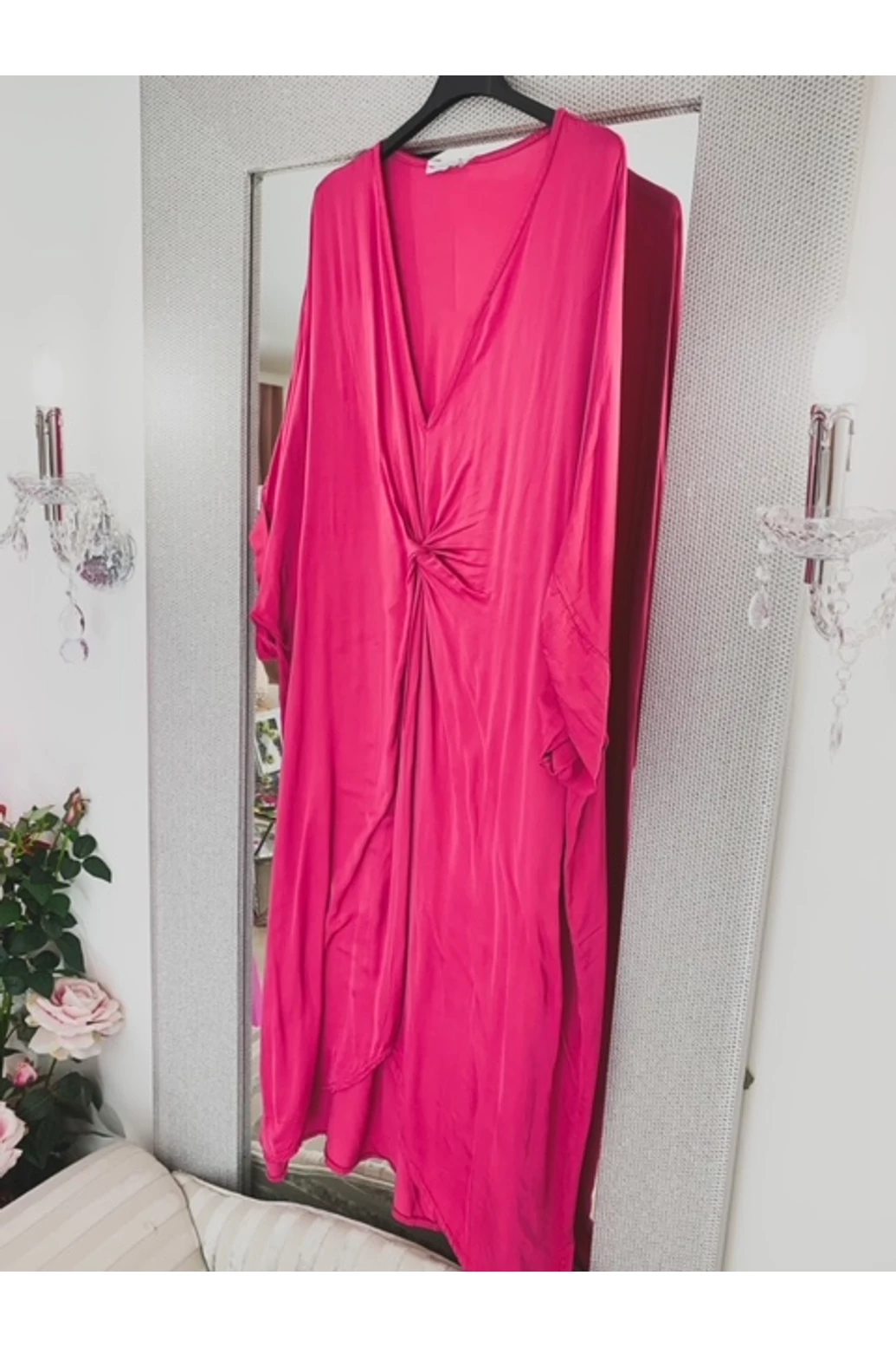 Málna színű lenge nyári ruha 