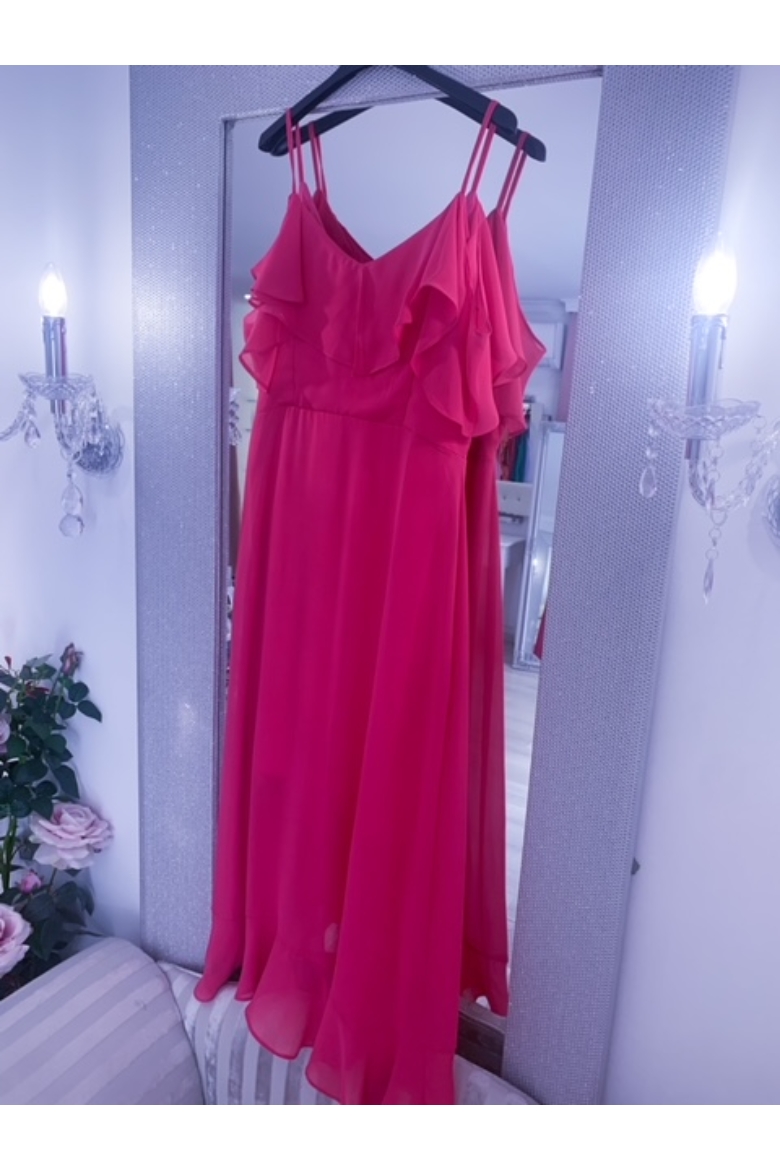 Téli pink fodros muszlin ruha - tél típusoknak 