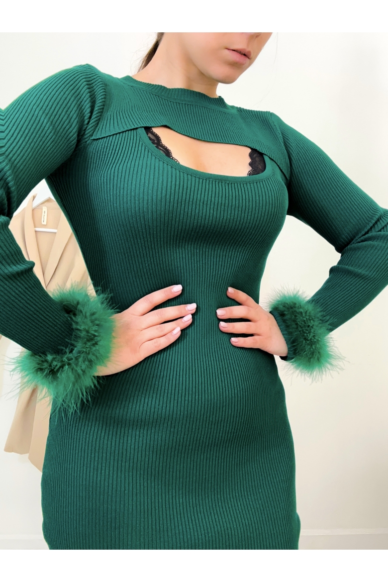 Tollas téli zöld ruha - tél típusnak